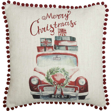 Merry Christmas Red Truck Pillow 18
